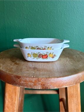 Vintage CorningWare Spice of Life Tiny Casserole Dish, set of 2
